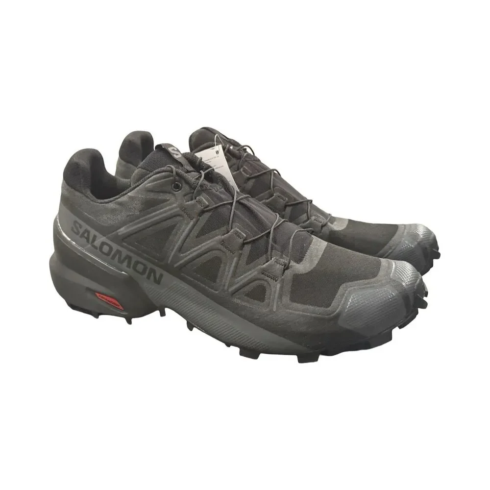 Size 11 Salomon SpeedCross 5 Black Trail Mens Running Shoes 475678